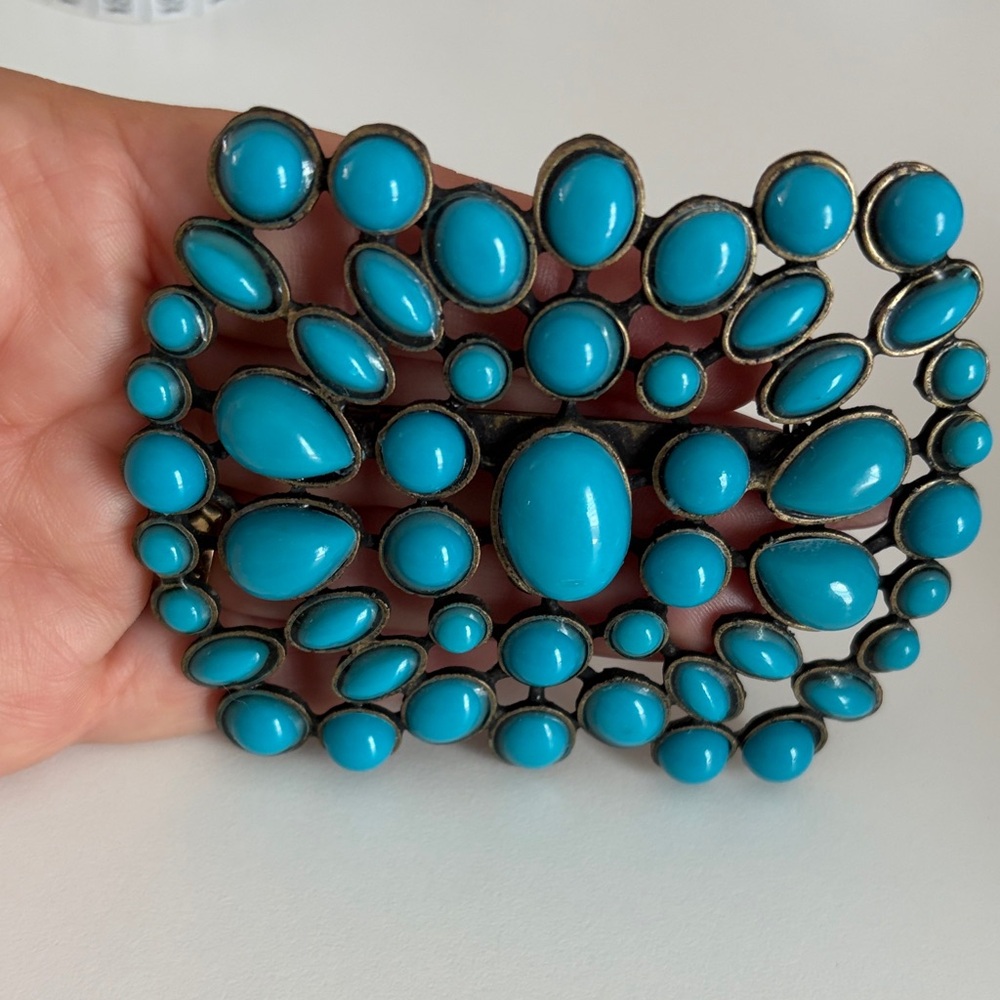 Vintage Turquoise Statement Brooch - Picture 6 of 6